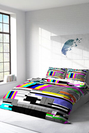 Çift Kişilik Nevresim Takımı Sık Dokuma Pamuk Saten 3D Özel Tasarım No Signal