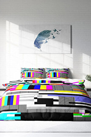 Çift Kişilik Nevresim Takımı Sık Dokuma Pamuk Saten 3D Özel Tasarım No Signal