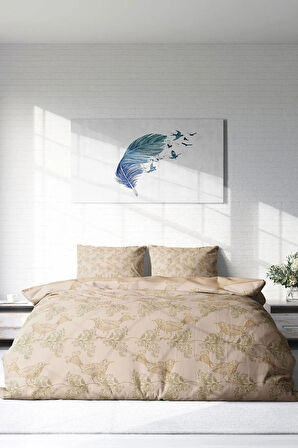 Nevresim Takımı %100 Doğal Pamuk Çift Kişilik 3d Digital Bird Desing