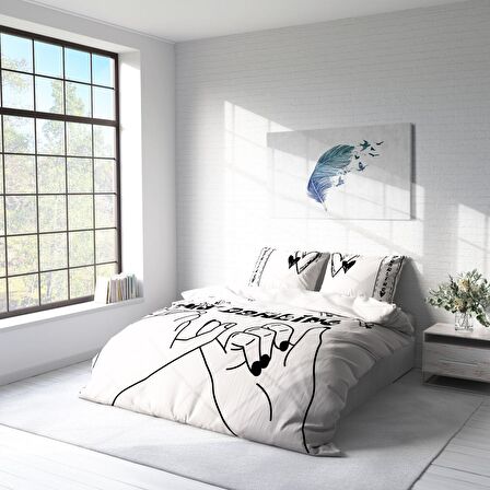 Monohome Darling 3D Temalı Pamuk Saten Çift Kişilik Nevresim Takımı