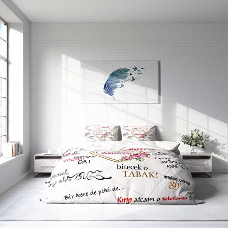 Monohome Anneler Günü I 3D Temalı Pamuk Saten Çift Kişilik Nevresim Takımı