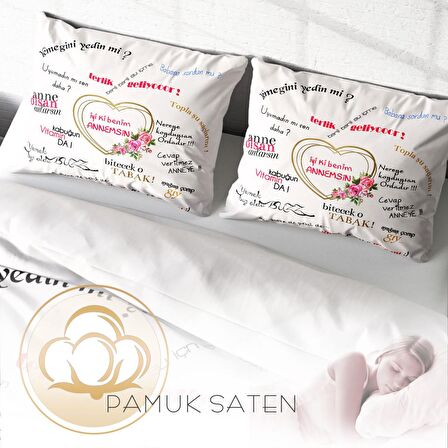 Monohome Anneler Günü I 3D Temalı Pamuk Saten Çift Kişilik Nevresim Takımı