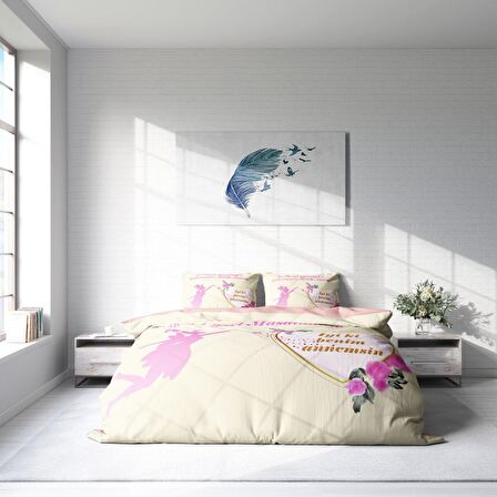 Monohome Anneler Günü II 3D Temalı Pamuk Saten Çift Kişilik Nevresim Takımı