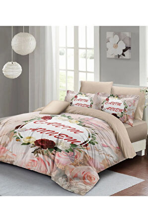 Anneler Günü Hediyesi Nevresim Takımı Özel Dokuma Pamuk Saten Çift Kişilik Canım Annem