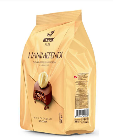 Konak Hanımefendi Fındık Parçacıklı Dolgulu Sütlü Çİkolata 300 GR