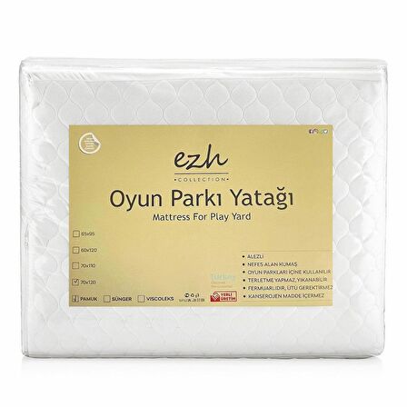 Ezh Pamuk Oyun Parkı Yatağı 70x120 cm