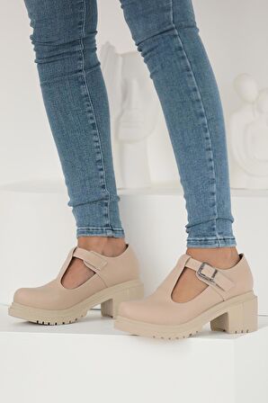 Pembe Potin Tokalı Loafer Kadın Ayakkabı A2501-22