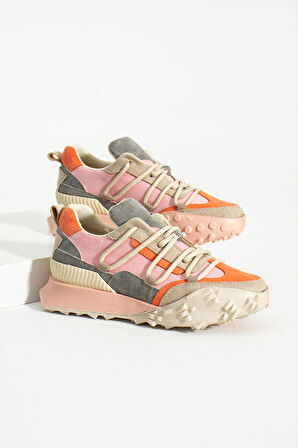 Yeni Sezon Kalın Taban Bağcıklı Moda Kadın Sneakers 36-144-23
