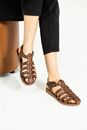 Pembe Potin Rahat Taban Bodrum Kadın Sandalet 51-830-23