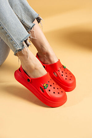Pembe Potin Uğur Böceği EVA Comfort Taban Günlük&Plaj Kadın Sandalet DNZ95