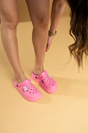 Pembe Potin Uğur Böceği EVA Comfort Taban Günlük&Plaj Kadın Sandalet DNZ95