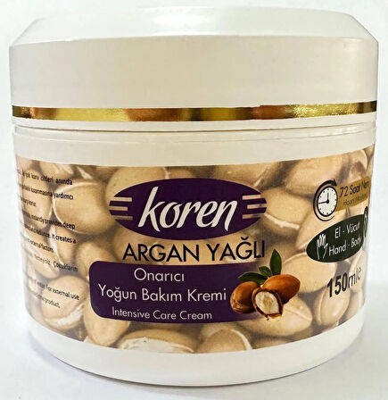 KOREN Argan Yağlı Yoğun Nemlendirici ve Onarıcı Krem | 150 ml