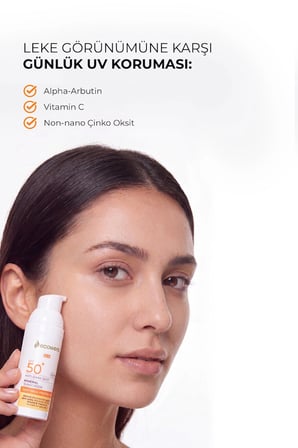 Ecowera Anti Dark Spot SPF 50+ Leke Karşıtı ve Aydınlatıcı Mineral Yüz Güneş Kremi 50 ml