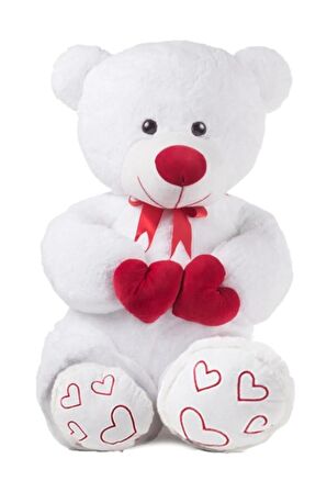 Özgüner 100 Cm Bobo Beyaz Peluş Ayı Yastıklı Ördek Hediyeli