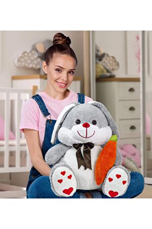 Pandamkee Sevimli 80 Cm Elinde Havuç Tutan Tavşan