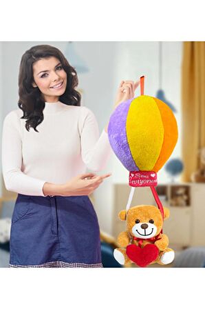 Ayıcı Oyuncak Rengarenk Uçan Balonlu Ayıcık (%100) Yerli