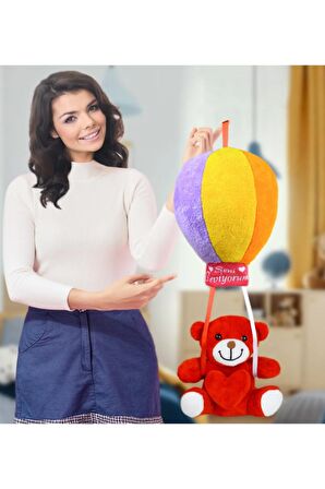 Oyuncak Rengarenk Uçan Balonlu Ayıcık (%100) Yerli