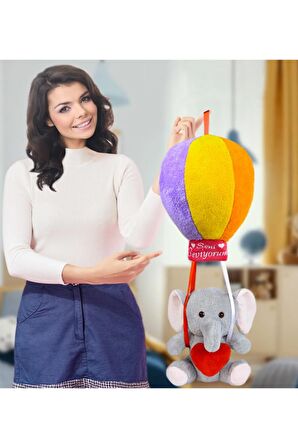 Oyuncak Ayıcı Rengarenk Uçan Balonlu Eşek (%100) Yerli