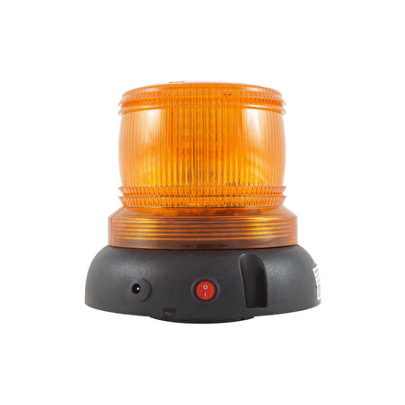 Ø110 LED MULTİFONKSİYON BUZZER MIKNATISLI ŞARJLI İKAZ LAMBA MS 6608 Turuncu 12VDC