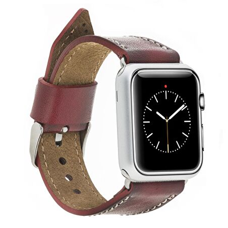 Bouletta Apple Watch Uyumlu Deri Kordon 42-44-45mm SM25 Bordo