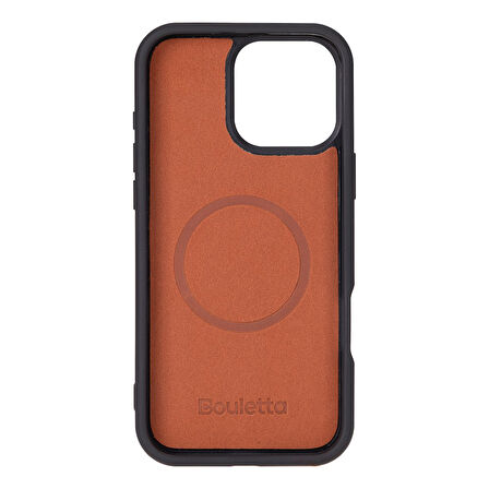 Bouletta Apple iPhone 16 Pro uyumlu, Hakiki Deri, El Yapımı Kılıf, Toz Pembe