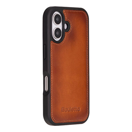Bouletta Apple iPhone 16 uyumlu, Hakiki Deri, El Yapımı Kılıf, Gölgeli Taba