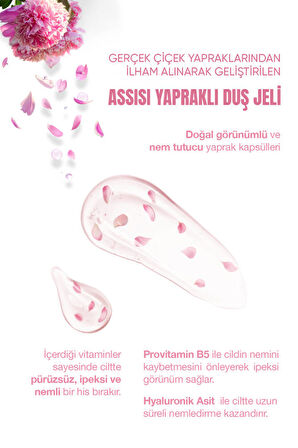 Assisi Peony Bouquet Hyaluronic Acid & Provitamin B5 Nemlendirici Yapraklı Duş Jeli 500 ml