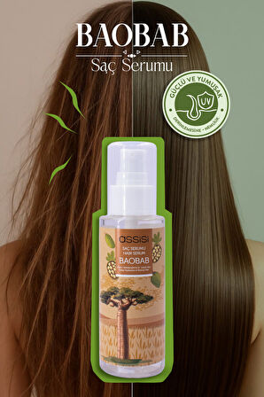 Saç Serumu Baobab 100 ml - E Vitamini, UV Koruma, Besleyici, Vegan, Nemlendirici, Parlaklık
