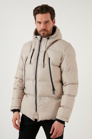 Buratti Kapüşonlu Suya ve Rüzgara Dayanıklı Soğuk Geçirmez Slim Fit Mont Erkek MONT 5717101