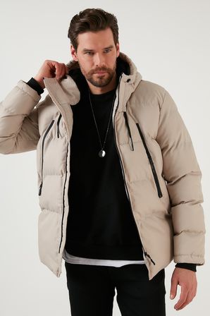 Buratti Kapüşonlu Suya ve Rüzgara Dayanıklı Soğuk Geçirmez Slim Fit Mont Erkek MONT 5717101