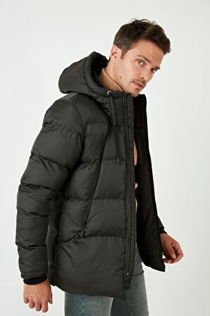 Buratti Kapüşonlu Suya ve Rüzgara Dayanıklı Soğuk Geçirmez Slim Fit Mont Erkek MONT 5717101