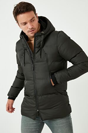 Buratti Kapüşonlu Suya ve Rüzgara Dayanıklı Soğuk Geçirmez Slim Fit Mont Erkek MONT 5717101