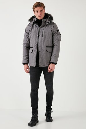 Buratti Peluş Astarlı Suya ve Rüzgara Dayanıklı Soğuk Geçirmez Slim Fit Mont Erkek MONT 5711051