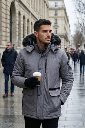 Buratti Peluş Astarlı Suya ve Rüzgara Dayanıklı Soğuk Geçirmez Slim Fit Mont Erkek MONT 5711051