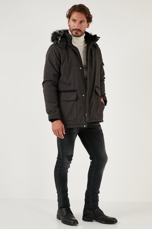 Buratti Peluş Astarlı Suya ve Rüzgara Dayanıklı Soğuk Geçirmez Slim Fit Mont Erkek MONT 5711051