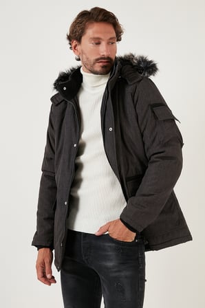 Buratti Peluş Astarlı Suya ve Rüzgara Dayanıklı Soğuk Geçirmez Slim Fit Mont Erkek MONT 5711051