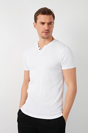 Buratti % 100 Pamuklu V Yaka Slim Fit T Shirt Erkek T SHİRT 5902122