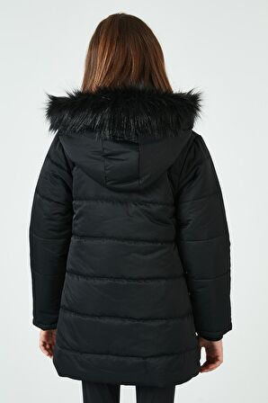 Lela İçi Peluş Astarlı Kapüşonlu Şişme Mont Kız Çocuk MONT 6035034