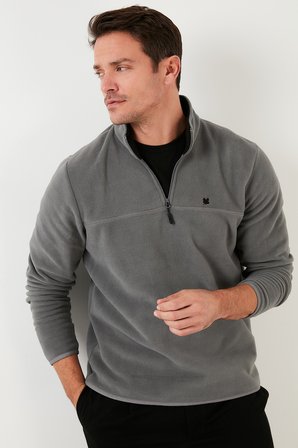 Buratti Slim Fit Anti-Pilling Tüylenme Yapmayan Bato Yaka Kışlık Şardonlu Polar Erkek POLAR 5906001