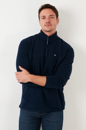 Buratti Slim Fit Anti-Pilling Tüylenme Yapmayan Bato Yaka Kışlık Şardonlu Polar Erkek POLAR 5906001