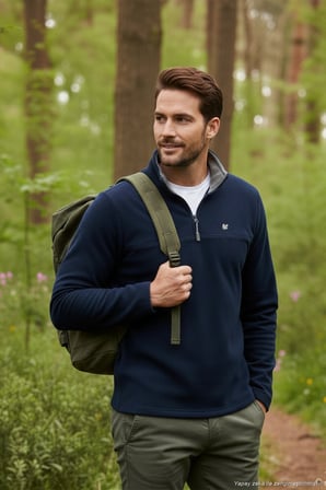 Buratti Slim Fit Anti-Pilling Tüylenme Yapmayan Bato Yaka Kışlık Şardonlu Polar Erkek POLAR 5906001