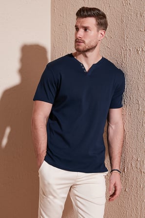 Buratti % 100 Pamuklu V Yaka Slim Fit T Shirt Erkek T SHİRT 5902122
