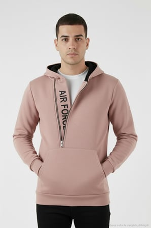 Buratti Pamuklu Slim Fit Kanguru Cepli Fermuar Detaylı Kapüşon Yaka Sweat Erkek SWEAT 575707