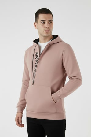 Buratti Pamuklu Slim Fit Kanguru Cepli Fermuar Detaylı Kapüşon Yaka Sweat Erkek SWEAT 575707