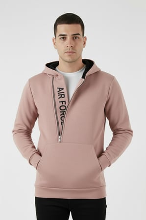 Buratti Pamuklu Slim Fit Kanguru Cepli Fermuar Detaylı Kapüşon Yaka Sweat Erkek SWEAT 575707