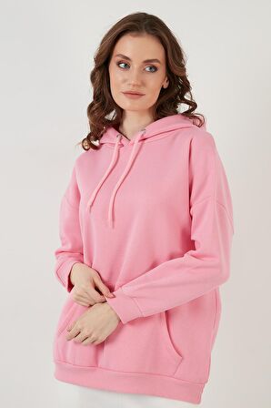 Lela Regular Fit Pamuklu Kapüşonlu Yaka Şardonlu Kışlık Sweat Bayan SWEAT 5863854