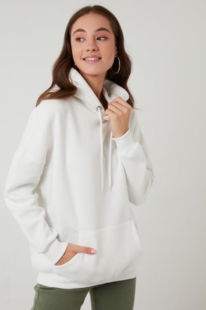 Lela Regular Fit Pamuklu Kapüşonlu Yaka Şardonlu Kışlık Sweat Kadın SWEAT 5863854