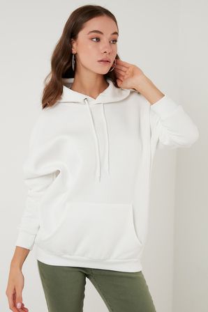 Lela Regular Fit Pamuklu Kapüşonlu Yaka Şardonlu Kışlık Sweat Kadın SWEAT 5863854