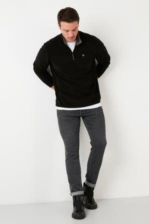 Buratti Slim Fit Anti-Pilling Tüylenme Yapmayan Bato Yaka Kışlık Şardonlu Polar Erkek POLAR 5906001