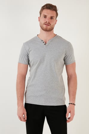 Buratti % 100 Pamuklu V Yaka Slim Fit T Shirt Erkek T SHİRT 5902122